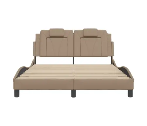 Gultas Rāmis Ar Led, Kapučīno, 120X200 Cm, Mākslīgā Āda Vidaxl