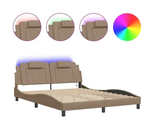 Lovos Rėmas, Viana, Su Led Be Čiužinio, Kapučino Spalvos, 160X200Cm