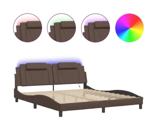 Lovos Rėmas, Viana, Su Led Be Čiužinio, Rudos Spalvos, 180X200Cm