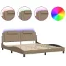 Gultas Rāmis Ar Led, Kapučīno, 180X200 Cm, Mākslīgā Āda Vidaxl
