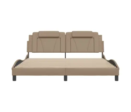 Gultas Rāmis Ar Led, Kapučīno, 180X200 Cm, Mākslīgā Āda Vidaxl