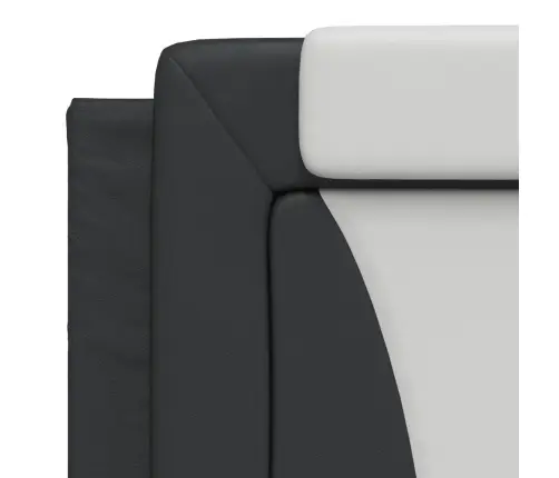 Gultas Rāmis Ar Led, Melns Un Balts, 180X200 Cm, Mākslīgā Āda Vidaxl