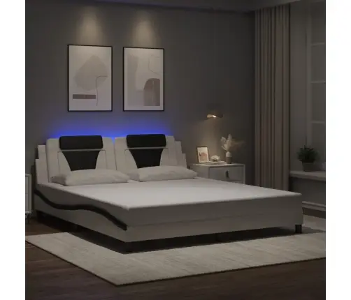 Lovos Rėmas, Viana, Su Led Be Čiužinio, Baltas Ir Juodas, 180X200Cm