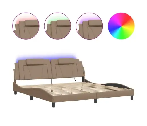 Voodiraam Viana Lediga Ilma Madratsita, Cappuccino, 200X200 Cm