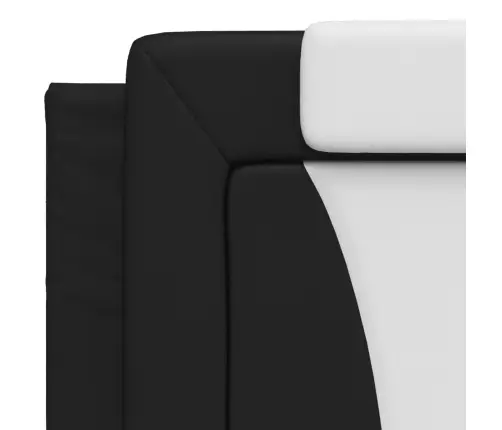 Gultas Rāmis Ar Led, Melns Un Balts, 200X200 Cm, Mākslīgā Āda Vidaxl