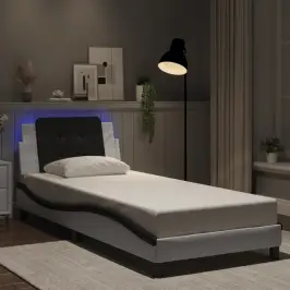 Gultas Rāmis Ar Led Bez Matrača, Zadar, Balts Un Melns, 100X200 Cm Vidaxl Gultas Rāmis Ar Led Bez Matrača, Zadar, Balts Un Melns, 100X200 Cm Vidaxl