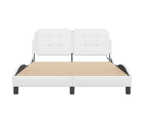 Gultas Rāmis Ar Led, Balts, 140X190 Cm, Mākslīgā Āda Vidaxl Gultas Rāmis Ar Led, Balts, 140X190 Cm, Mākslīgā Āda Vidaxl