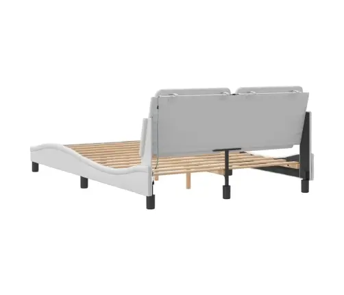 Gultas Rāmis Ar Led, Balts, 140X190 Cm, Mākslīgā Āda Vidaxl Gultas Rāmis Ar Led, Balts, 140X190 Cm, Mākslīgā Āda Vidaxl