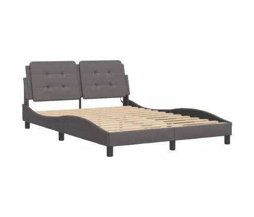 Gultas Rāmis Ar Led, Pelēks, 140X190 Cm, Mākslīgā Āda Vidaxl