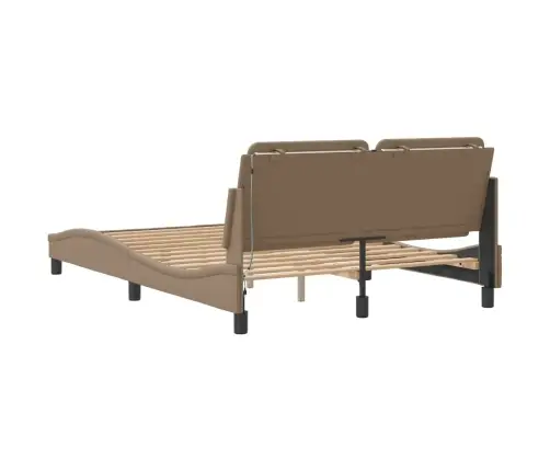 Gultas Rāmis Ar Led Bez Matrača, Zadar, Kapučīno, 140X190 Cm Vidaxl