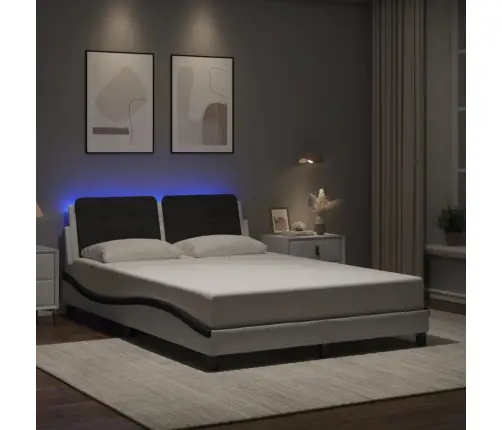 Lovos Rėmas Su Led Be Čiužinio, Zadar, Baltas Ir Juodas, 140X190Cm