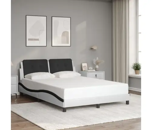 Lovos Rėmas Su Led Be Čiužinio, Zadar, Baltas Ir Juodas, 140X190Cm