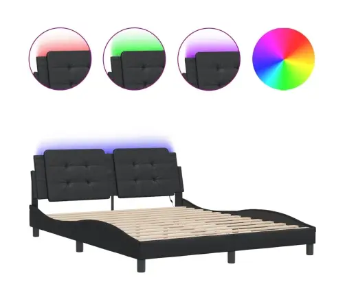 Lovos Rėmas Su Led Be Čiužinio, Zadar, Juodos Spalvos, 160X200Cm