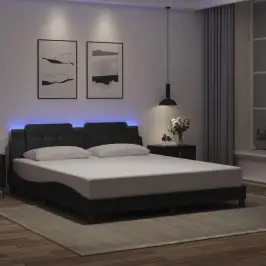Gultas Rāmis Ar Led Bez Matrača, Zadar, Melns, 180X200 Cm Vidaxl Gultas Rāmis Ar Led Bez Matrača, Zadar, Melns, 180X200 Cm Vidaxl