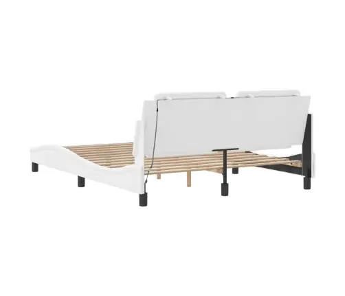 Gultas Rāmis Ar Led, Balts, 180X200 Cm, Mākslīgā Āda Vidaxl