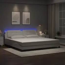 Gultas Rāmis Ar Led Bez Matrača, Zadar, Balts, 200X200 Cm Vidaxl Gultas Rāmis Ar Led Bez Matrača, Zadar, Balts, 200X200 Cm Vidaxl