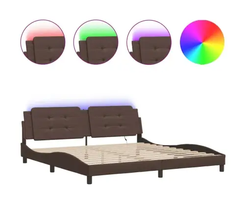 Lovos Rėmas Su Led Be Čiužinio, Zadar, Rudos Spalvos, 200X200Cm