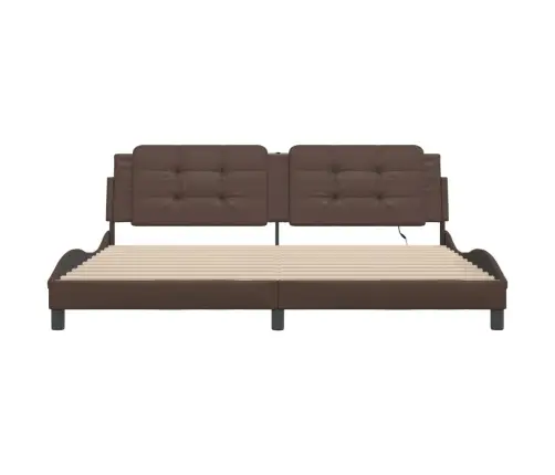 Lovos Rėmas Su Led Be Čiužinio, Zadar, Rudos Spalvos, 200X200Cm