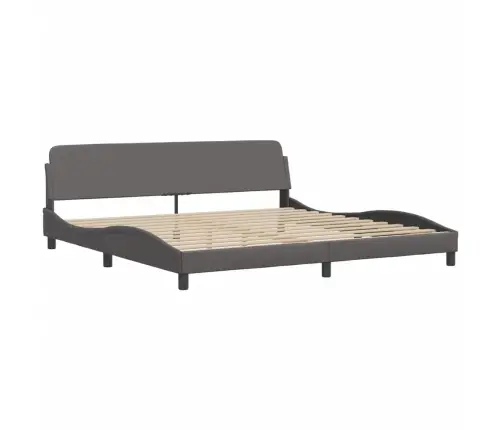 Gultas Rāmis Ar Led, Pelēks, 200X200 Cm, Mākslīgā Āda Vidaxl