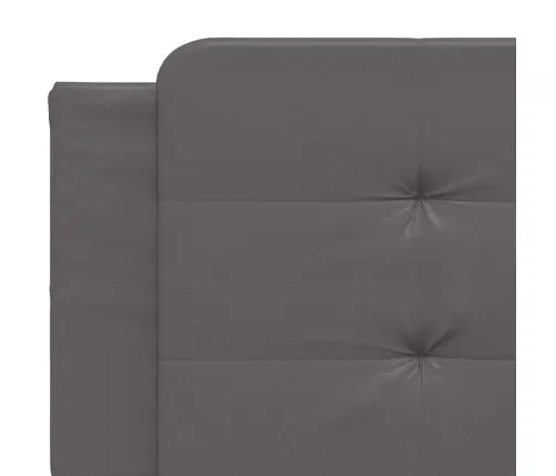 Gultas Rāmis Ar Led, Pelēks, 200X200 Cm, Mākslīgā Āda Vidaxl