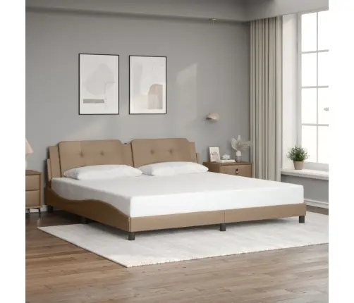 Gultas Rāmis Ar Led, Kapučīno, 200X200 Cm, Mākslīgā Āda Vidaxl