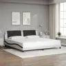 Gultas Rāmis Ar Led, Balts Un Melns, 200X200 Cm, Mākslīgā Āda Vidaxl