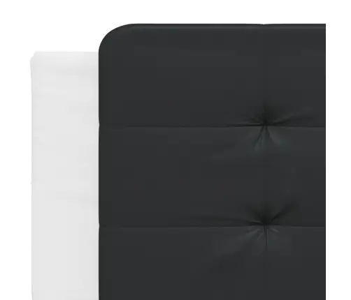 Gultas Rāmis Ar Led, Balts Un Melns, 200X200 Cm, Mākslīgā Āda Vidaxl