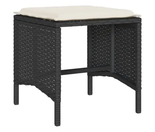 Sofos Komplektas Su Pagalvėlėmis, 6 Dalių, Juodas, Poliratanas