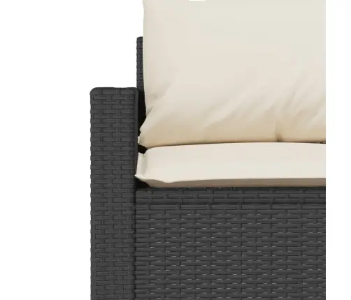 Sofos Komplektas Su Pagalvėlėmis, 6 Dalių, Juodas, Poliratanas
