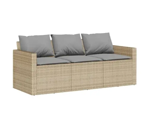 6-Daļīgs Dārza Dīvāna Komplekts, Matrači, Bēša Pe Rotangpalma Vidaxl