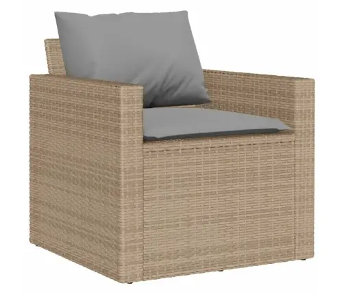 6-Daļīgs Dārza Dīvāna Komplekts, Matrači, Bēša Pe Rotangpalma Vidaxl