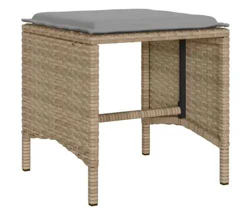 6-Daļīgs Dārza Dīvāna Komplekts, Matrači, Bēša Pe Rotangpalma Vidaxl