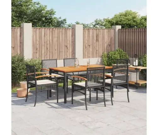 7-Daļīgs Dārza Mēbeļu Komplekts Ar Matračiem, Pe Rotangpalma Vidaxl