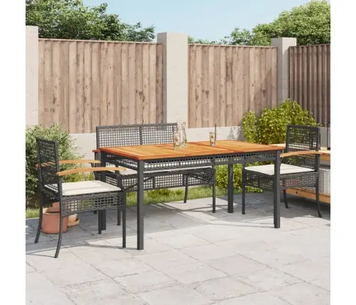 Sodo Komplektas Su Pagalvėlėmis, 5 Dalių, Juodas, Poliratanas