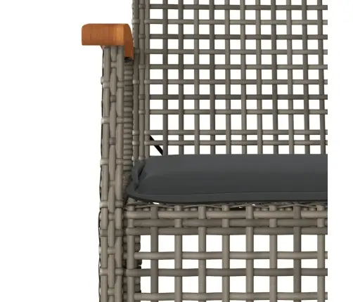 5-Daļīgs Dārza Mēbeļu Komplekts, Matrači, Pelēka Pe Rotangpalma Vidaxl