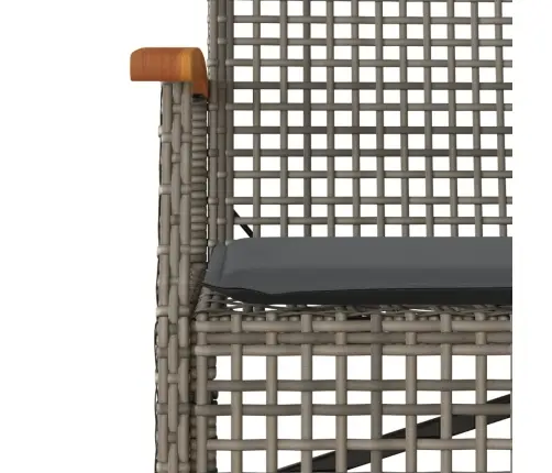 3-Daļīgs Dārza Mēbeļu Komplekts, Matrači, Pelēka Pe Rotangpalma Vidaxl