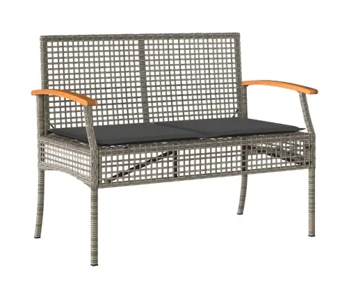 3-Daļīgs Dārza Mēbeļu Komplekts, Matrači, Pelēka Pe Rotangpalma Vidaxl