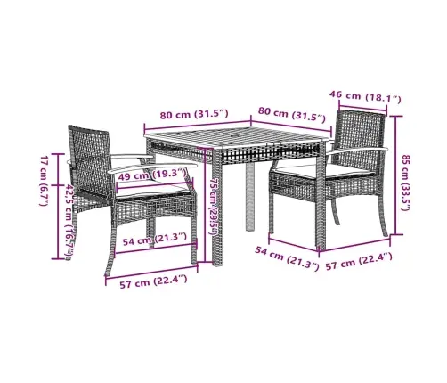 Sodo Komplektas Su Pagalvėlėmis, 3 Dalių, Smėlio, Poliratanas