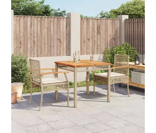 Sodo Komplektas Su Pagalvėlėmis, 3 Dalių, Smėlio, Poliratanas