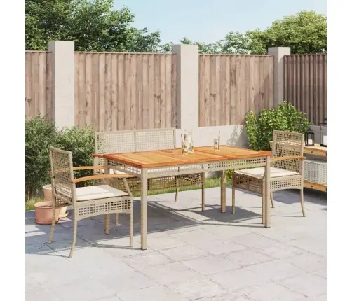 Sodo Komplektas Su Pagalvėlėmis, 4 Dalių, Smėlio, Poliratanas