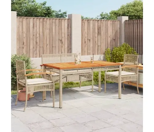 Sodo Komplektas Su Pagalvėlėmis, 5 Dalių, Smėlio, Poliratanas