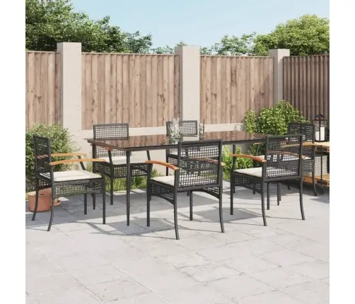 7-Daļīgs Dārza Mēbeļu Komplekts Ar Matračiem, Pe Rotangpalma Vidaxl