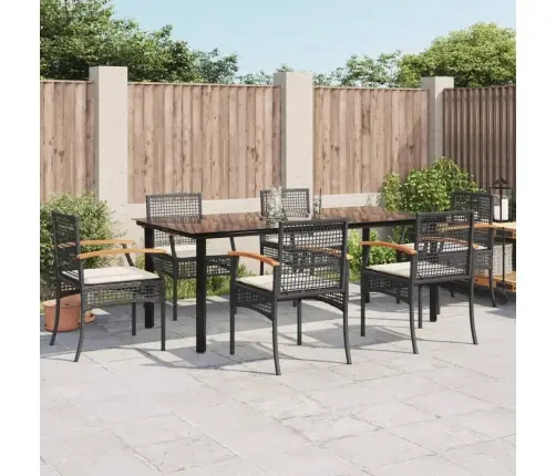 7-Daļīgs Dārza Mēbeļu Komplekts Ar Matračiem, Pe Rotangpalma Vidaxl