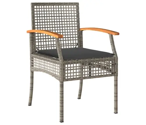 3-Osaline Aiamööbli Komplekt Patjadega, Hall, Polürotang