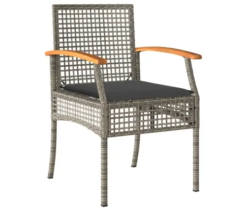 5-Daļīgs Dārza Mēbeļu Komplekts, Matrači, Pelēka Pe Rotangpalma Vidaxl