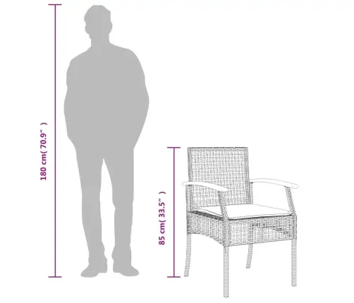 5-Osaline Aiamööbli Komplekt Patjadega, Beež, Polürotang