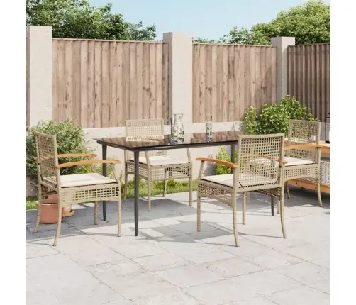 5-Osaline Aiamööbli Komplekt Patjadega, Beež, Polürotang