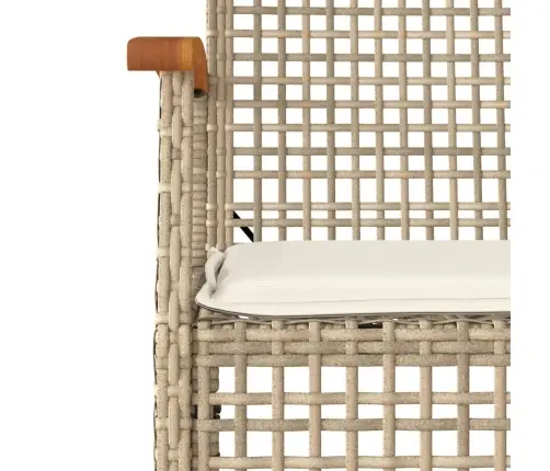 7-Osaline Aiamööbli Komplekt Patjadega, Beež, Polürotang