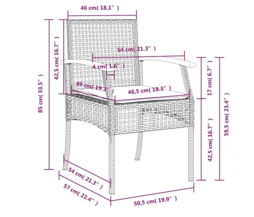 5-Osaline Aiamööbli Komplekt Patjadega, Beež, Polürotang