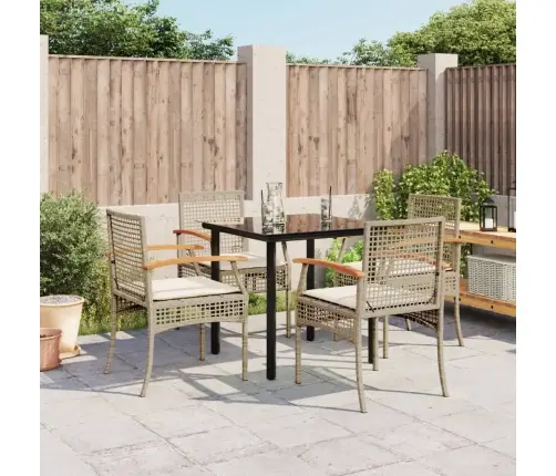 5-Osaline Aiamööbli Komplekt Patjadega, Beež, Polürotang